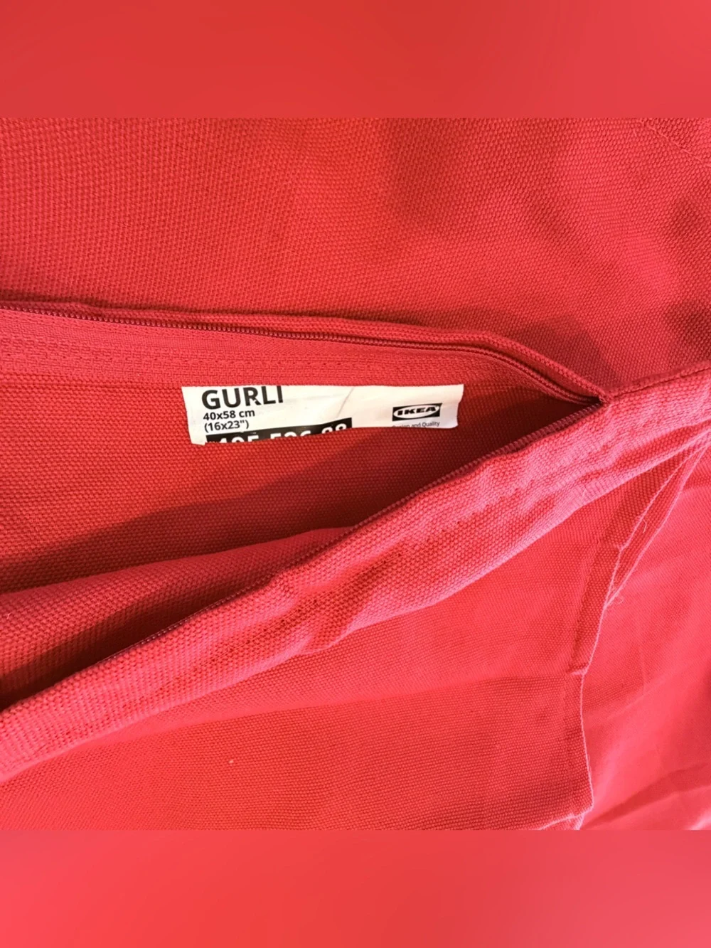 Lot of 4 Ikea Red Gurli Cushion Cover 16”x24” NWOT (Previously Used For Display)